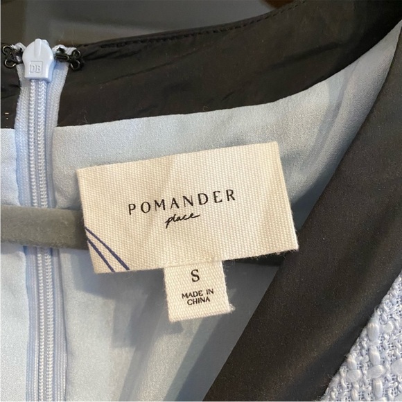 Tuckernuck Light Blue Bouclé Dress with Black Trim and Bow - Picture 5 of 6